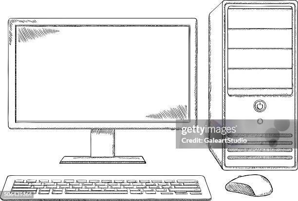 Estilo De Dibujo Ordenador De Sobremesa El Monitor Teclado Y Ratón Ilustración de stock - Getty Images Estilo De Dibujo Ordenador De Sobremesa El Monitor Teclado Y Ratón Ilustración de stock - Getty Images