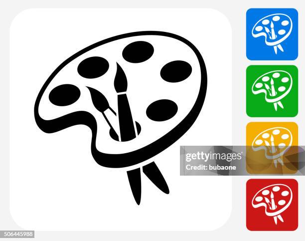 art tools icon flat graphic design - artists palette stock illustrations