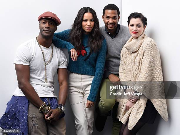 Actors Aldis Hodge, Jurnee Smollett-Bell, Alano Miller and Jessica De Gouw from the series "Underground" pose for a portrait during the WireImage...