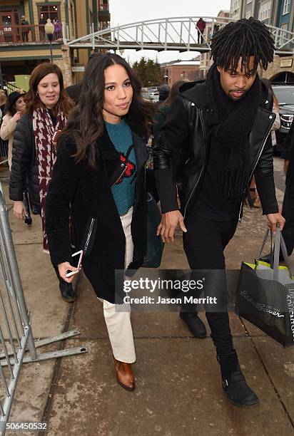 Jurnee Smollett-Bell and Josiah Bell is seen at the Sundance Film Festival on January 23, 2016 in Park City, Utah.