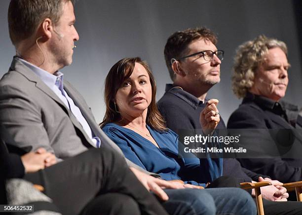 Producer of 'Sicario', Basil Iwanyk, Producer of 'Bridge of Spies', Kristie Macosko Krieger, Producer of 'Ex Machina', Andrew Macdonald and Producer...