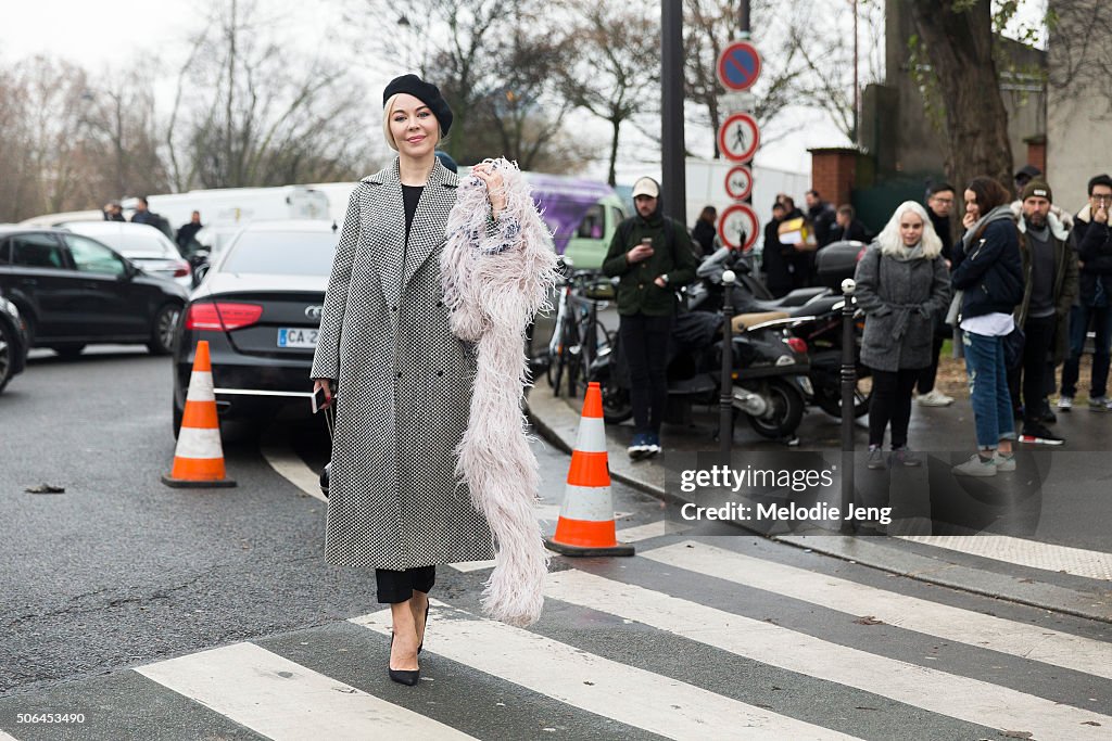 Street Style : Paris Fashion Week - Menswear Fall/Winter 2016/2017 : Day Four