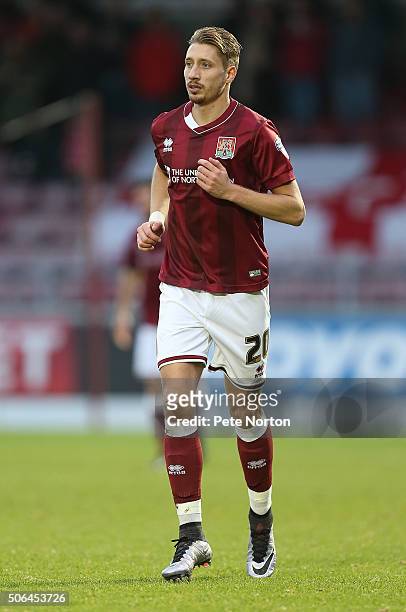 Lee Martin of Northampton Town in action during the Sky Bet League Two match between Northampton Town and Morecambe at Sixfields Stadium on January...