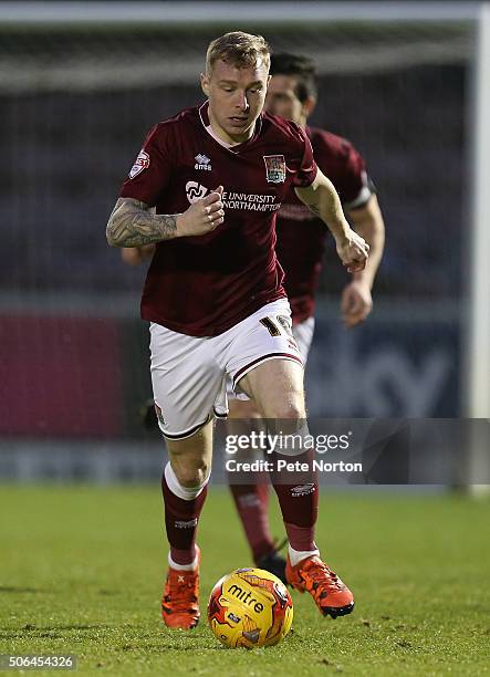 Nicky Adams of Northampton Town in action during the Sky Bet League Two match between Northampton Town and Morecambe at Sixfields Stadium on January...