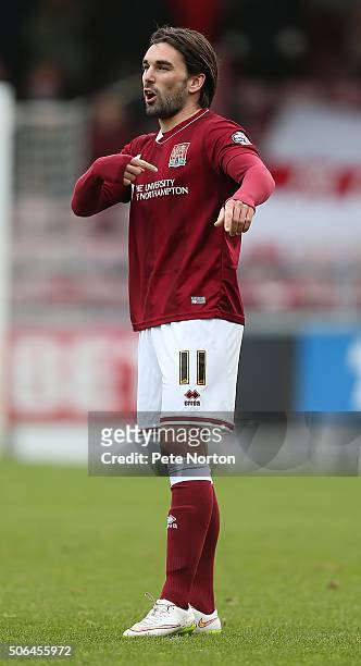 Ricky Holmes of Northampton Town in action during the Sky Bet League Two match between Northampton Town and Morecambe at Sixfields Stadium on January...