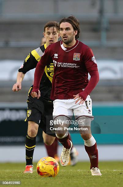 Ricky Holmes of Northampton Town in action during the Sky Bet League Two match between Northampton Town and Morecambe at Sixfields Stadium on January...