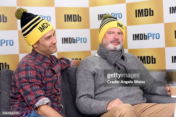 Writer/Director Taika Waititi and actor Sam Neill in The IMDb Studio In Park City, Utah: Day Two - on January 23, 2016 in Park City, Utah.
