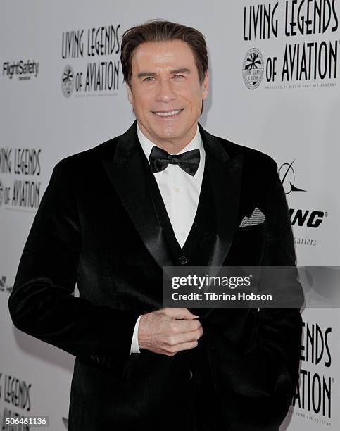 John Travolta attends the 13th Annual Living Legends of Aviation Awards at The Beverly Hilton Hotel on January 22, 2016 in Beverly Hills, California.