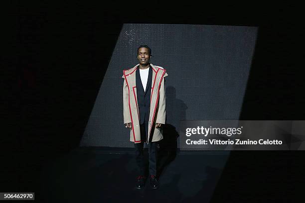 Asap Rocky attend the Dior Menswear Fall/Winter 2016/2017 fashion show at Tennis Club de Paris on January 23, 2016 in Paris, France.