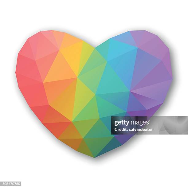 low poly heart shape - low poly 3d stock illustrations