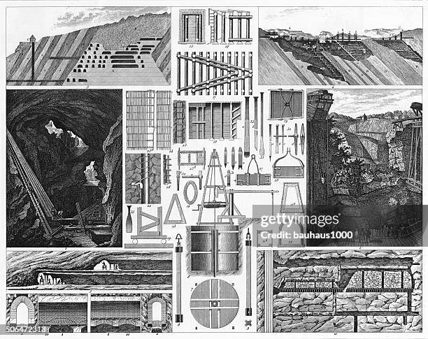 mining - pit mine stock illustrations