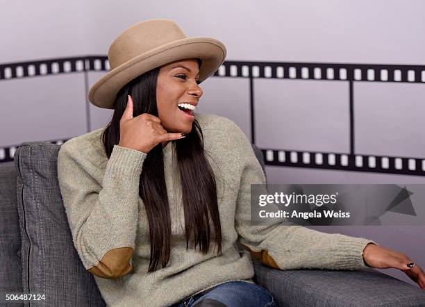 Actress Tika Sumpter in the IMDb Studio In Park City for "IMDb Asks": Day Two - on January 23, 2016 in Park City, Utah.