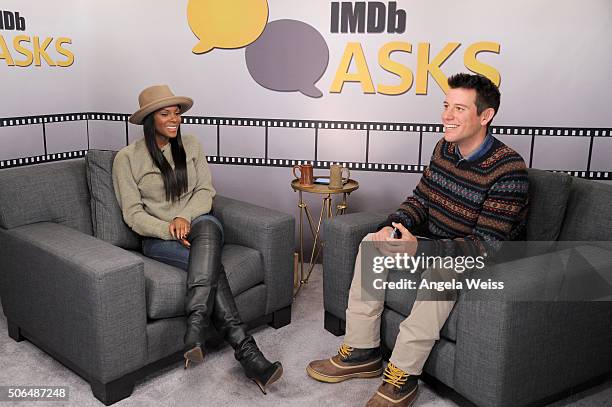 Ben Lyons interviews actress Tika Sumpter in the IMDb Studio In Park City for "IMDb Asks": Day Two - on January 23, 2016 in Park City, Utah.