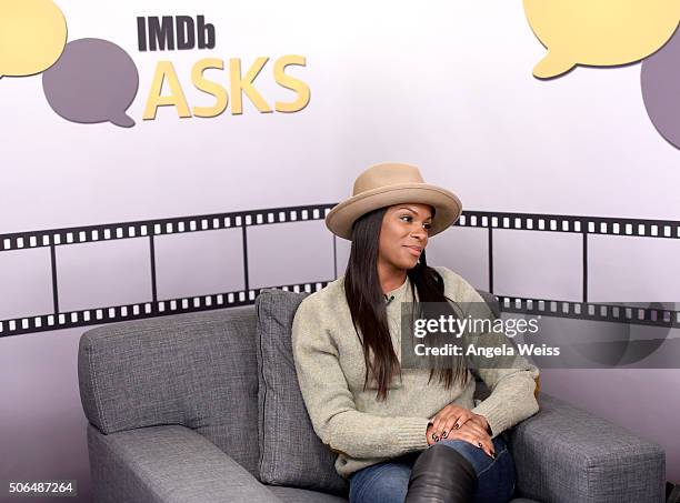 Actress Tika Sumpter in the IMDb Studio In Park City for "IMDb Asks": Day Two - on January 23, 2016 in Park City, Utah.