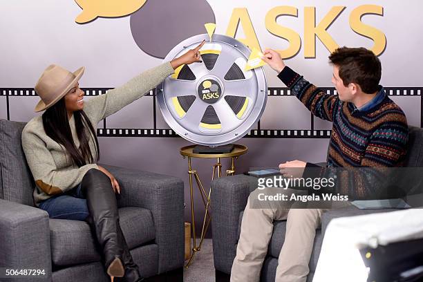 Ben Lyons interviews actress Tika Sumpter in the IMDb Studio In Park City for "IMDb Asks": Day Two - on January 23, 2016 in Park City, Utah.