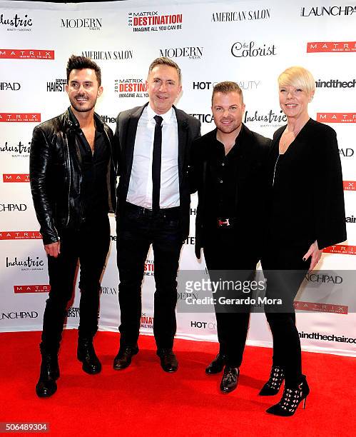 George Papanikolas, Paul Schiraldi, Nick Stenson and Tabatha Coffey pose during the Matrix Total Results At Destination on January 23, 2016 in...
