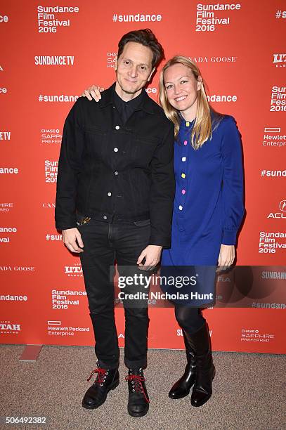 Director Matt Ross and producer Lynette Howell attends the "Captain Fantastic" Premiere during the 2016 Sundance Film Festival Theatre on January 23,...