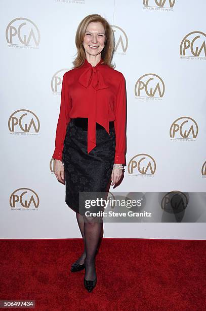 Of the Academy of Motion Picture Arts and Sciences Dawn Hudson attends the 27th Annual Producers Guild Awards at the Hyatt Regency Century Plaza on...