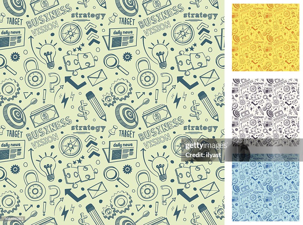 Seamless Business Doodle Pattern