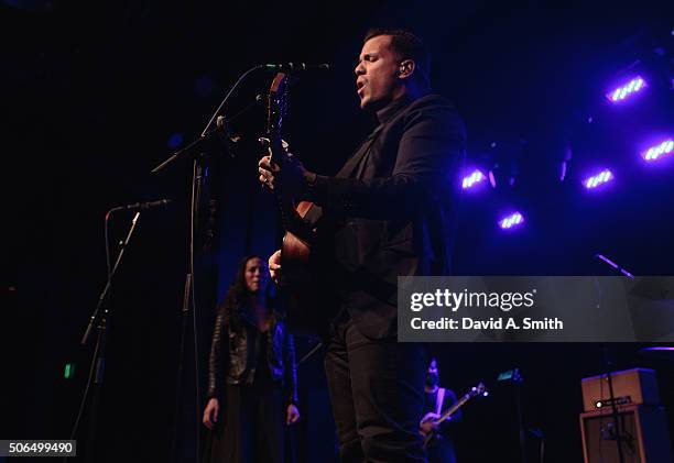 Abner Ramirez of Johnnyswim performs at Iron City on January 23, 2016 in Birmingham, Alabama.