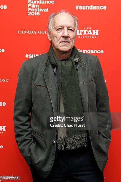Director Werner Herzog attends the "Lo And Behold, Reveries Of The Connected World" Premiere during the 2016 Sundance Film Festival at The Marc...