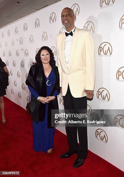 Retired basketball player Kareem Abdul-Jabbar attends 27th Annual Producers Guild Of America Awards at the Hyatt Regency Century Plaza on January 23,...