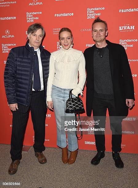 Writer Whit Stillman, actress Chloë Sevigny and Roy Price attend the "Love & Friendship" Premiere during the 2016 Sundance Film Festival at Eccles...