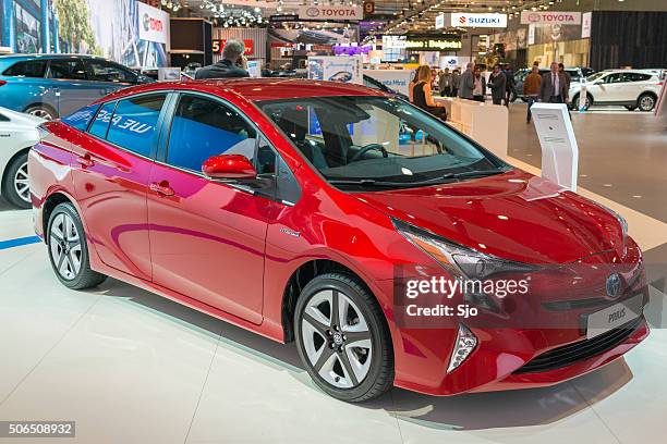 new toyota prius hybrid (fourth generation) - toyota prius stock pictures, royalty-free photos & images