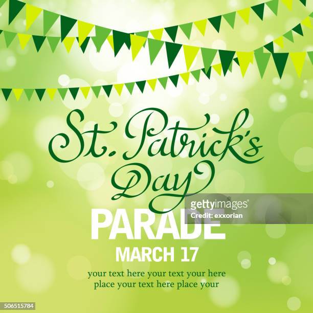 st patrick's day parade - bunting stock illustrations