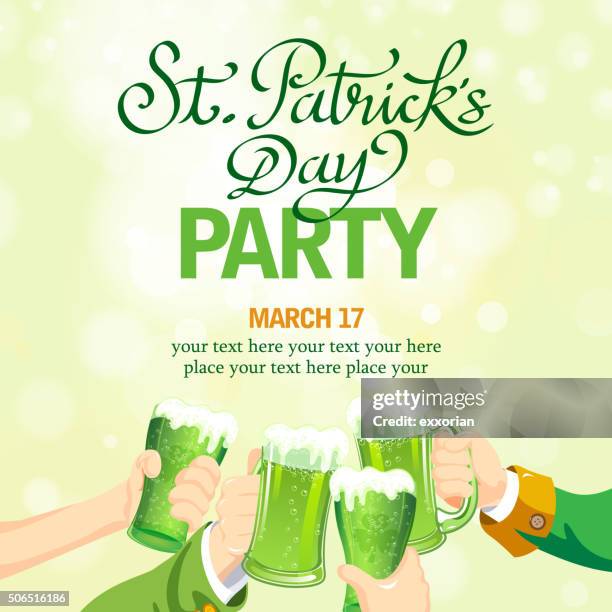 illustrations, cliparts, dessins animés et icônes de st. patrick joyeux - stein