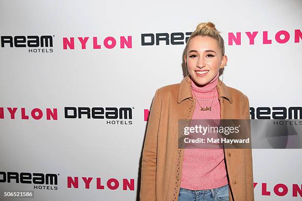 Harley Quinn Smith attends NYLON + Dream Hotels Apres Ski at Sundance Film Festival on January 23, 2016 in Park City, Utah.