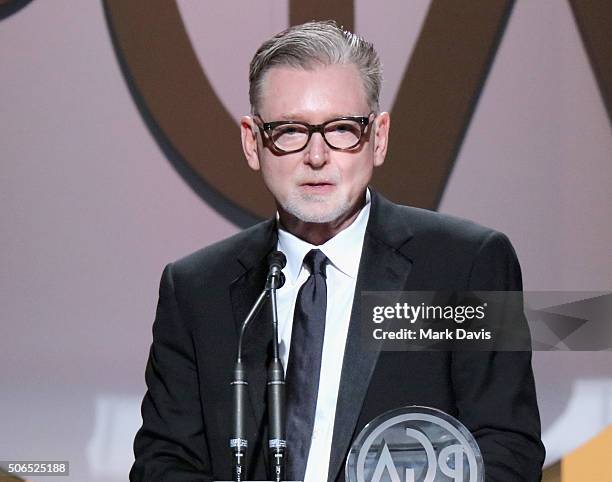 Producer Warren Littlefield accepts The David L. Wolper Award for Outstanding Producer of Long-Form Television for 'Fargo' onstage at the 27th Annual...