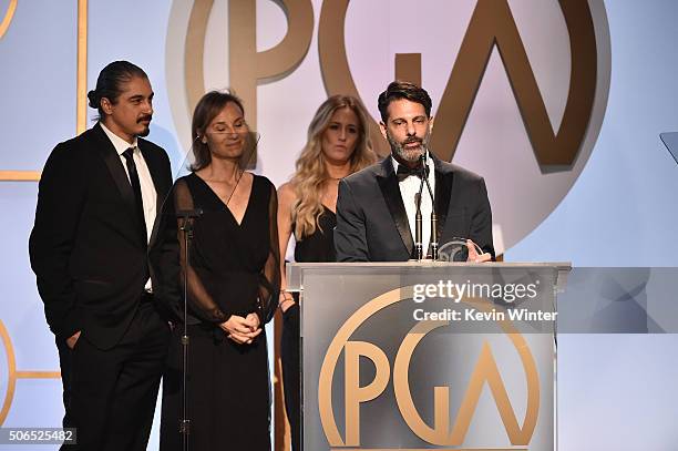 Producer Lee Metzger accepts The Award for Outstanding Producer of Competition Television for 'The Voice' onstage at the 27th Annual Producers Guild...