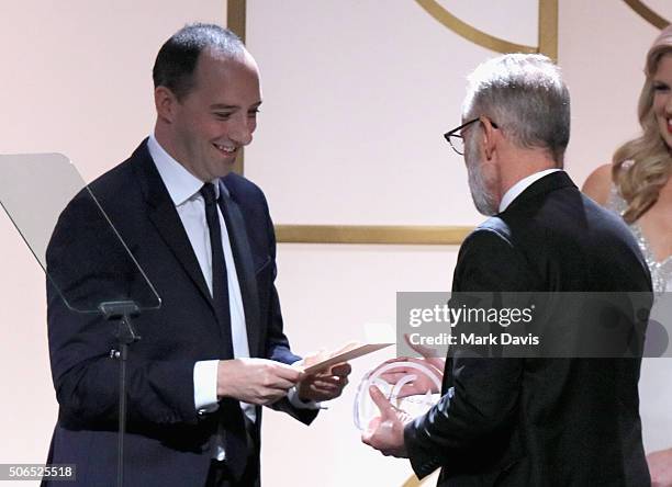 Producer Marc Smerling accepts the Outstanding Producer of Non-Fiction Television award for 'The Jinx: The Life and Deaths of Robert Durst' from...