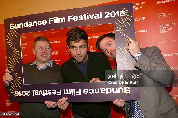 Producer Matt Smith, actor Adrian Grenier, and producer David Lawson attend the "Trash Fire" Premiere at Egyptian Theatre on January 23, 2016 in Park...