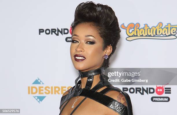Adult film actress Skin Diamond attends the 2016 Adult Video News Awards at the Hard Rock Hotel & Casino on January 23, 2016 in Las Vegas, Nevada.