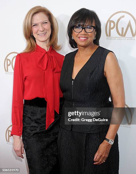 Chief Executive Officer of the Academy of Motion Picture Arts and Sciences Dawn Hudson and Academy President Cheryl Boone Isaacs arrive at the 27th...