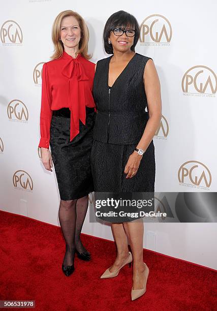Chief Executive Officer of the Academy of Motion Picture Arts and Sciences Dawn Hudson and Academy President Cheryl Boone Isaacs arrive at the 27th...