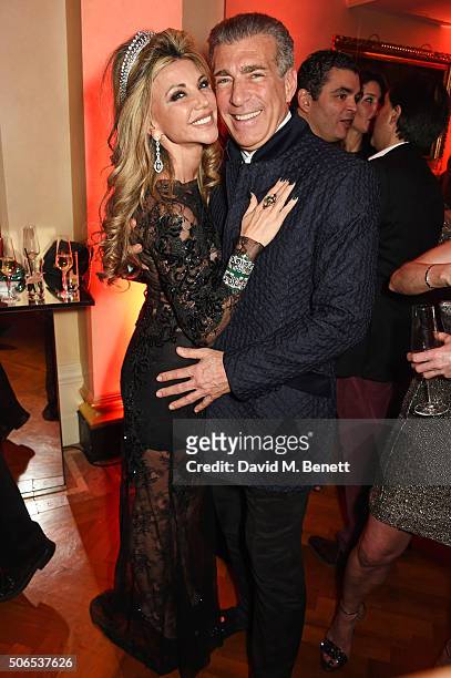 Lisa Tchenguiz and Steve Varsno attend Lisa Tchenguiz's birthday party on January 23, 2016 in London, England.