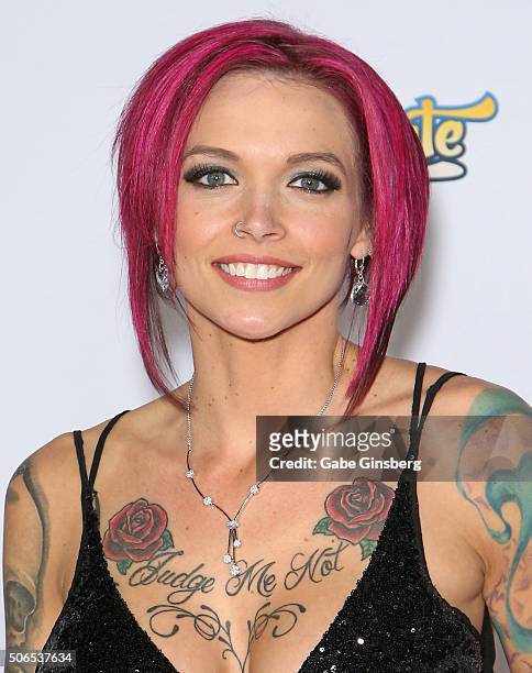 Adult film actress Anna Bell Peaks attends the 2016 Adult Video News Awards at the Hard Rock Hotel & Casino on January 23, 2016 in Las Vegas, Nevada.