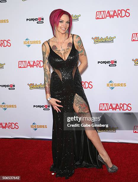Adult film actress Anna Bell Peaks attends the 2016 Adult Video News Awards at the Hard Rock Hotel & Casino on January 23, 2016 in Las Vegas, Nevada.