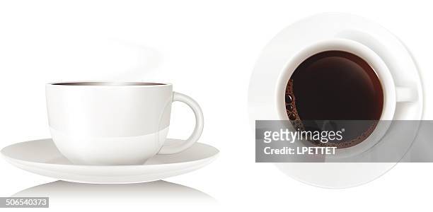 ilustraciones, imágenes clip art, dibujos animados e iconos de stock de teacup-vector - saucer