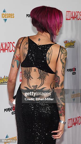 Adult film actress Anna Bell Peaks attends the 2016 Adult Video News Awards at the Hard Rock Hotel & Casino on January 23, 2016 in Las Vegas, Nevada.