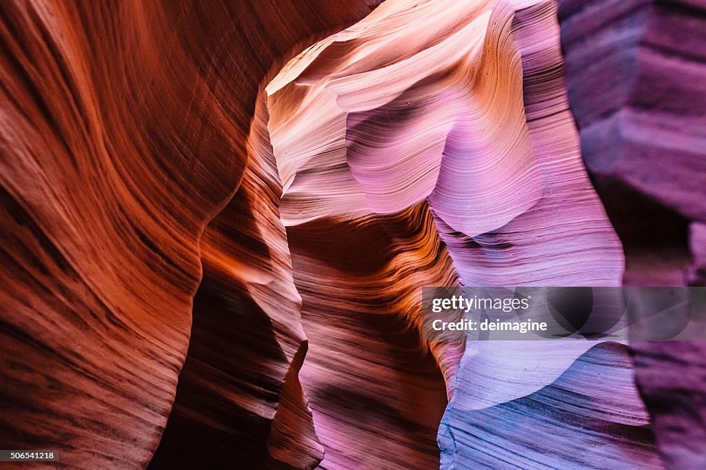 Antelope Canyon spiral rock arches shapes and colors