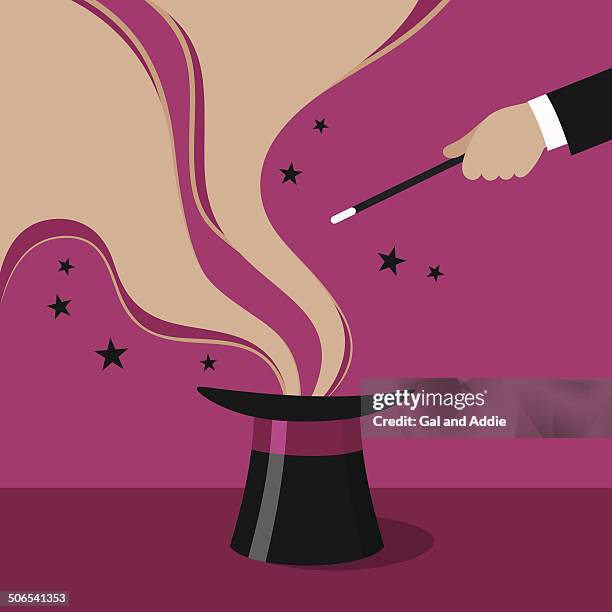 zauberer show - magician hat stock-grafiken, -clipart, -cartoons und -symbole