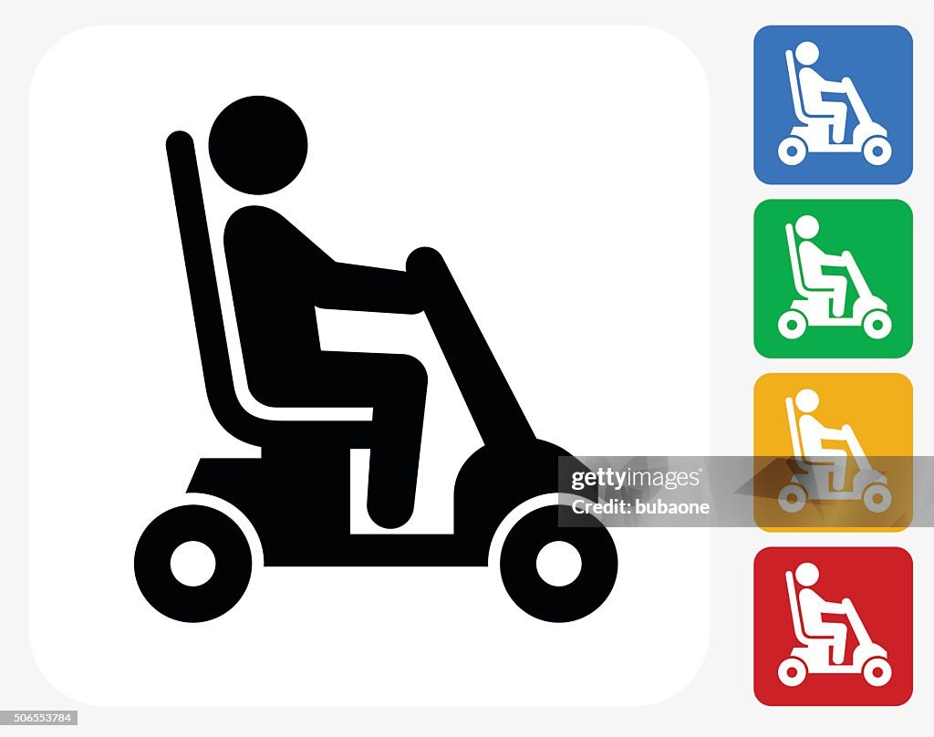 Disability Cart Icon Flat Graphic Design