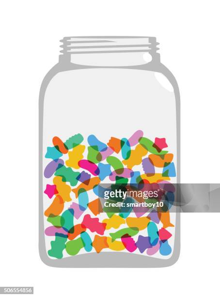 candy sweet jar - jellybean stock illustrations