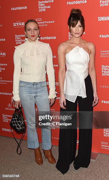 Chloe Sevigny and Kate Beckinsale attend the 'Love & Friendship' Premiere during the 2016 Sundance Film Festival at Eccles Center Theatre on January...