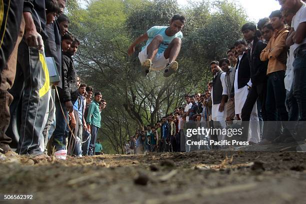 Samajwadi Party youth leader Mayank Yadav "Jonty" organises a sport tournament to encourage the villagers on 119th birth anniversary of Subhash...