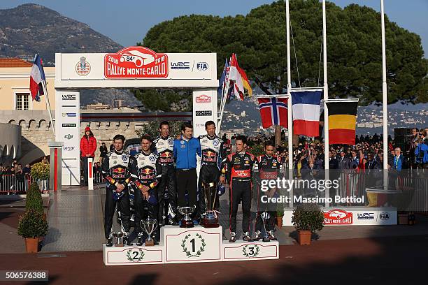 Anders Jaeger Synnevag of Norway and Andreas Mikkelsen of Norway; Julien Ingrassia of France and Sebastien Ogier of France; Thierry Neuville of...